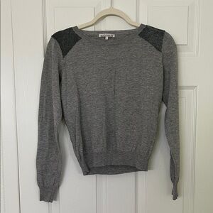 rue blanche sweater with sparkly beaded detail at shoulders